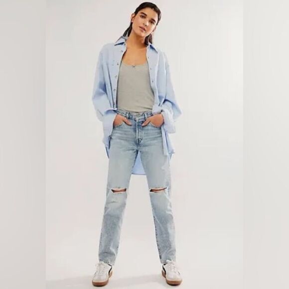 Levi Premium 501® ORIGINAL FIT WOMEN'S JEANS waist size 25 inseam 26 blue - Picture 2 of 11